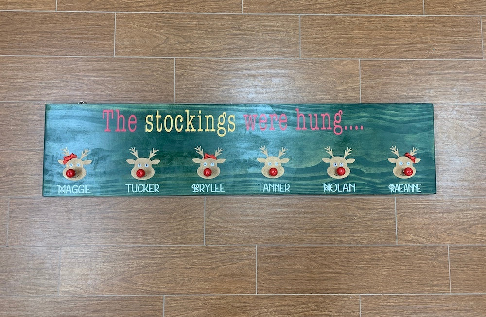 129 - Stockings were Hung, reindeer noses-personalized
