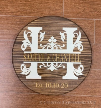 027 - Split letter font and date- Personalized