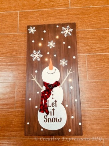 089 - Let it Snow snowman with light up lights