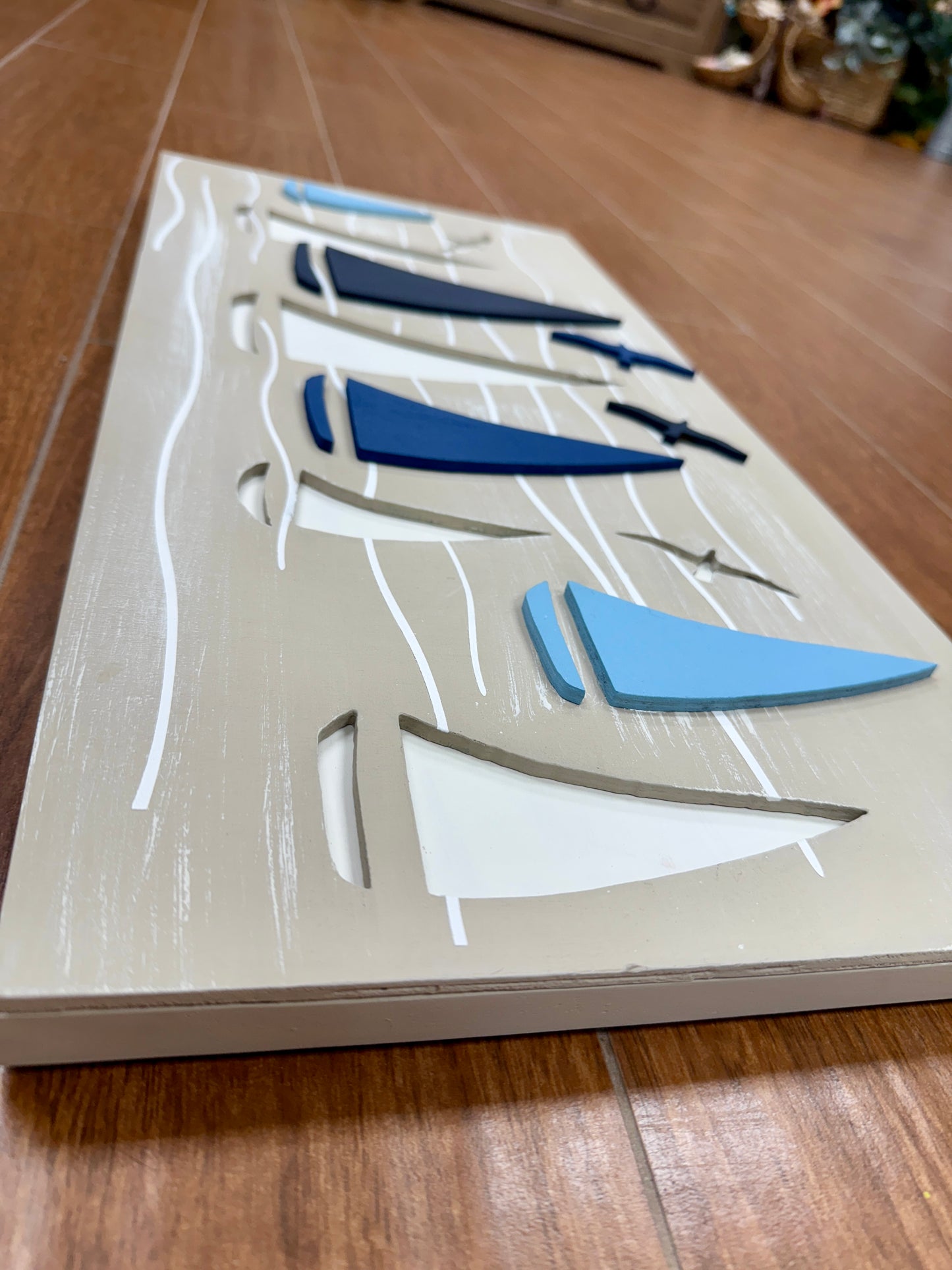 018- Sail boats on water 3D
