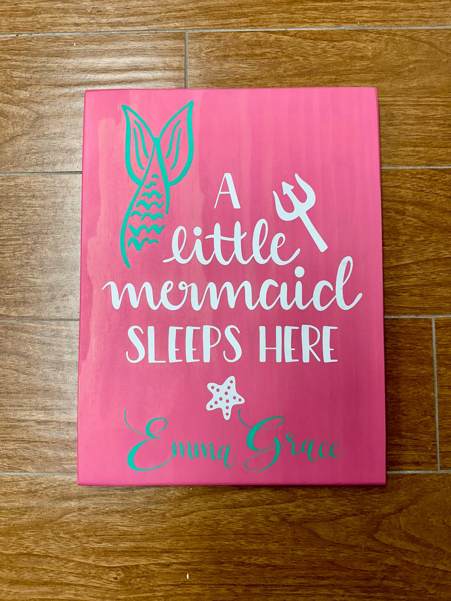 194- A little mermaid sleeps here- Personalized