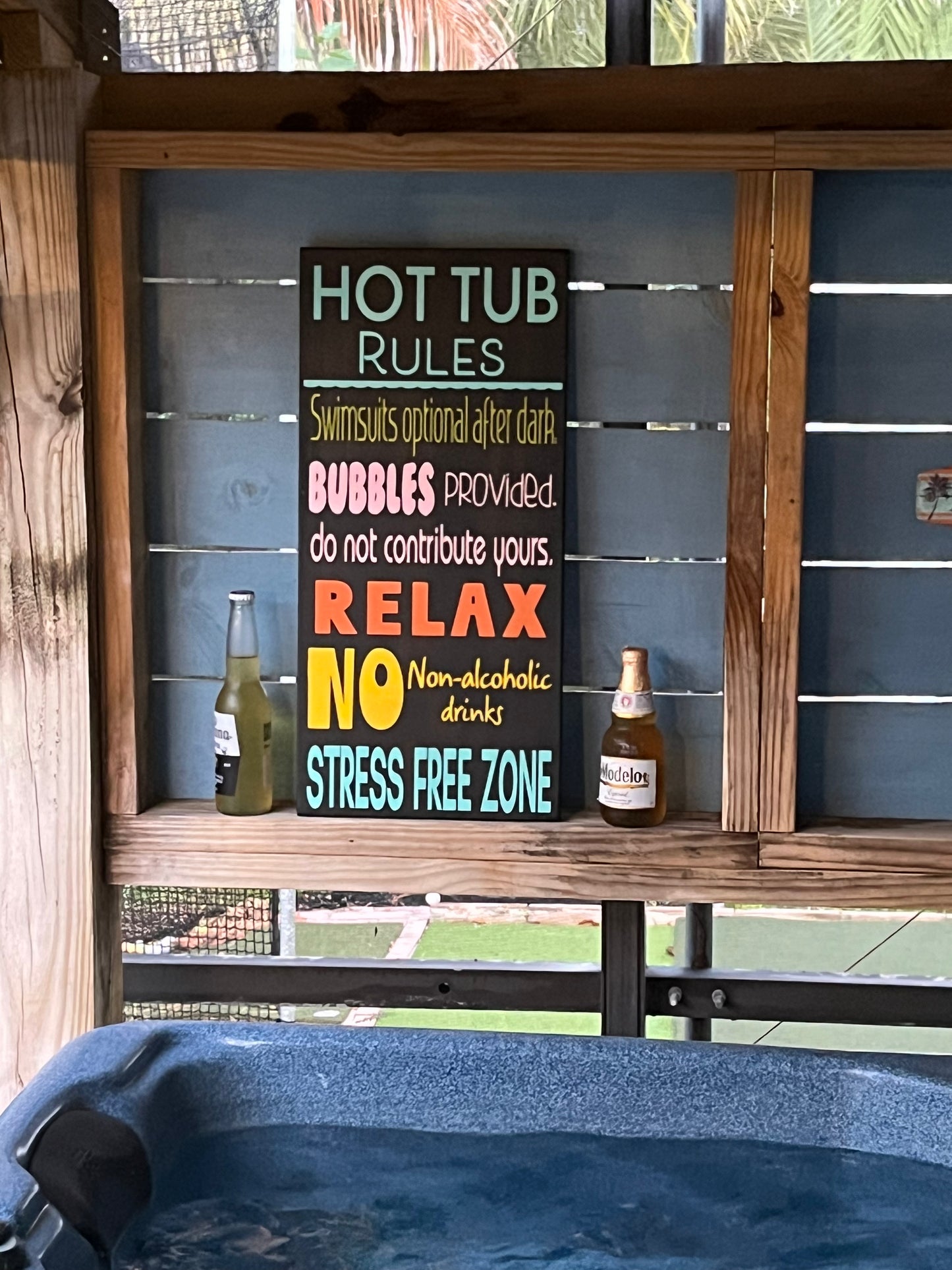 375-Hot Tub Rules-Bubbles provided