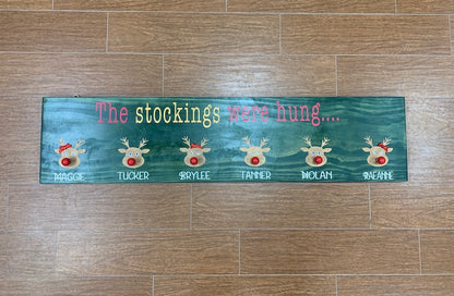 129 - Stockings were Hung, reindeer noses-personalized