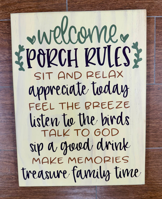 315- Welcome Porch Rules